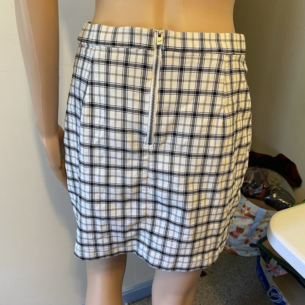 Hollister Women Junior Multicolor Stripe Plaid high Rise Mini Skirt Sz M Stretch - Picture 5 of 7